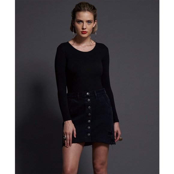 One Teaspoon Viper High Waist Button UP Mini Skirt - Picture 13 of 13